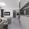 Modern Minimalist Light Toned Open Layout Living And Dining Room Cozy Interior Design Idea