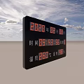 Black Computer Digital Display Screen With Red Numbers Showing Time Date And Temperature 3d model