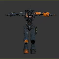 Modern Robot Mech Warrior Machine Battlearm Mechanical Battlearm Machine Warrior 3d model