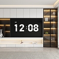 Modern TV cabinet background wall 3d model