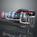 Industrial Equipment Featuring Metal Pipes Red Components Black Hoses And Mechanical Parts