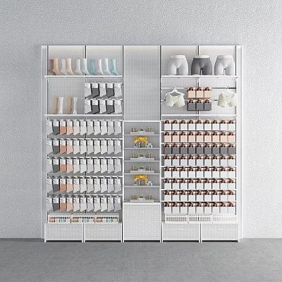Retail Display Shelving With Multi Tiered Design For Underwear Socks And Lingerie 3d model
