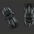 Silver And Black Sports Cars With Open Scissor Doors Rear Spoiler And Aerodynamic Design