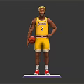 Man in Yellow Lakers Number 3 Jersey Holding Basketball Standing on Base