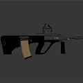 Tactical Rifle With Scope Textured Grip And Black Military Design Features