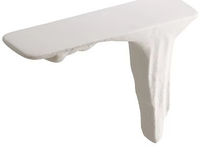 Modern White Console Table with Sculptural Irregular Leg Design and Smooth Surface 3d model