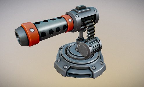 machine gun turret 3d model