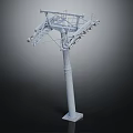 Electrical Equipment Metal Pole With Support Frame Multiple Pulleys And Base Structure