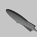 Modern Silver Meteor Airship With Streamlined Body And Tail Design