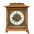 Vintage Wooden Carved Mantel Clock With Roman Numerals And Ornate Design Details