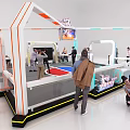 Modern Boxing Ring Fitness Event Space With Audience And Large Screens