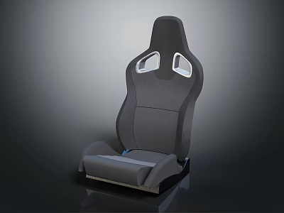 Gray Modern Sports Car Seat Featuring Headrest Holes And Ergonomic Design 3d model