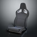 Gray Modern Sports Car Seat Featuring Headrest Holes And Ergonomic Design