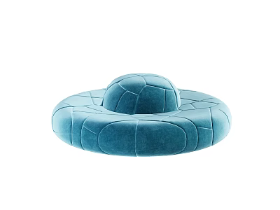 Modern Blue Velvet Circular Casual Sofa Set With Modular Patched Design 3d model