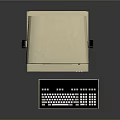 Vintage Computer System with Beige Monitor Green Screen Main Unit and Keyboard