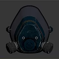 Blue Fire Safety Gas Mask With Transparent Face Shield Green Indicator Lights And Filter Canisters