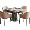 Modern Mahjong Table and Chair Mahjong Table and Chair Combination 3d model
