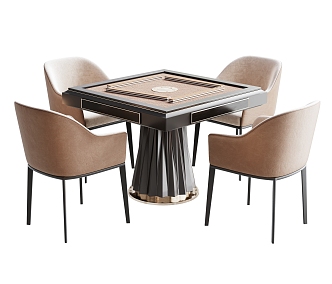 Modern Mahjong Table and Chair Mahjong Table and Chair Combination 3d model