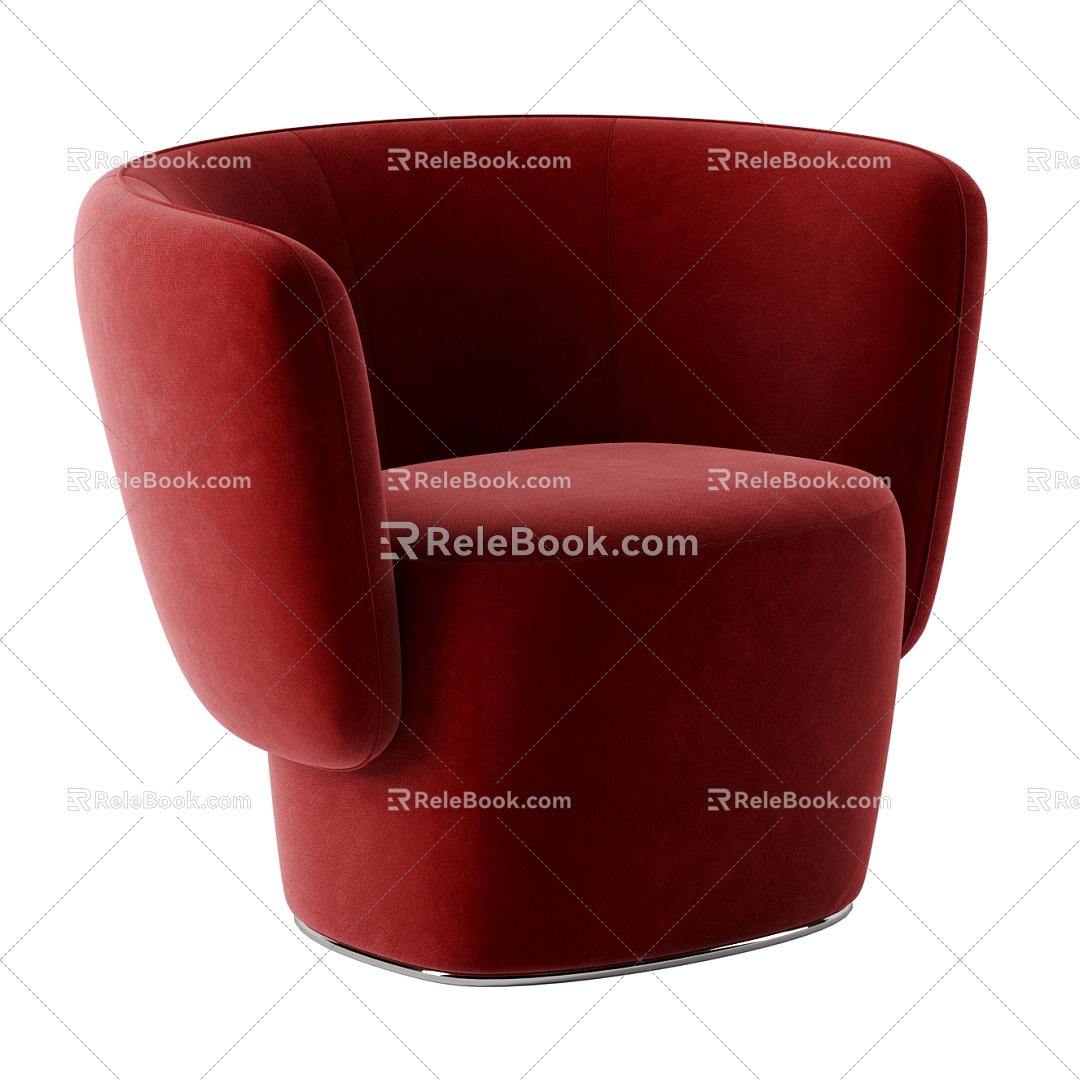 Single Sofa Minimalist Lounge Chair 3d model