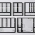 Various Black Framed Glass Window Designs For Modern Interior Spaces 3d model