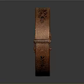 Handcrafted Red Brown Bracelet with Textured Surface and Dark Background Reflection 3d model
