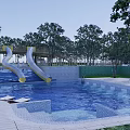Large swimming pool Modern swimming pool 3d model