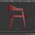 Modern Gray Upholstered Armchair with Curved Arms and Wooden Legs