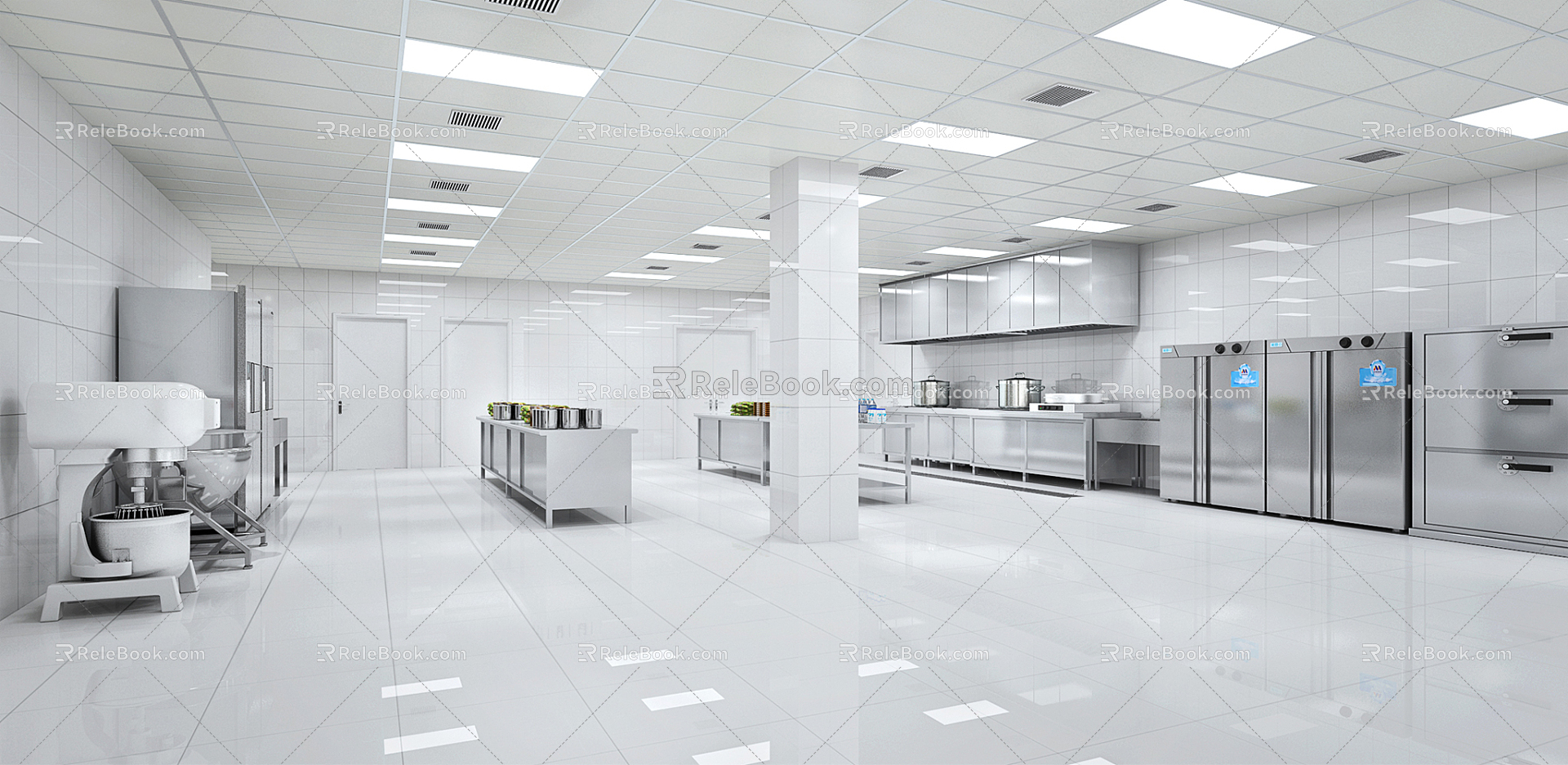 Modern Kitchen Hotel Kitchen 3d model