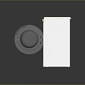 White Washing Machine With Open Door Visible Drum And Control Panel On Dark Background 3d model