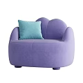 Colorful Single Sofa with Soft Cushions in Pink Purple Orange Green Tones