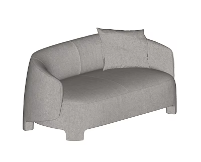Gray Fabric Sectional Sofa with Modern Design and Comfortable Decorative Pillow 3d model