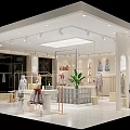 Modern Clothing Store Interior With Fashion Displays Hanging Clothes And Plants