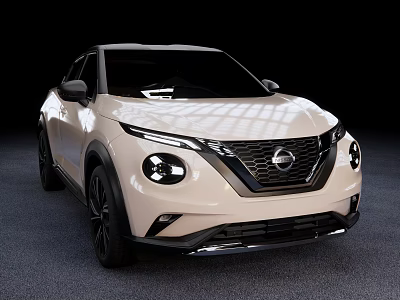 Nissan Compact SUV With Modern Design Beige Exterior LED Headlights And Black Alloy Wheels 3d model