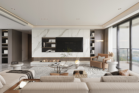 modern living room 3d model