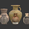 Collection of Ceramic Vases and Earthenware Pots with Small Statue and Decorative Bowl