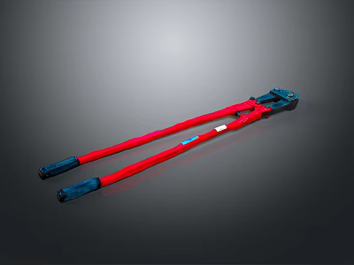 Industrial Heavy Duty Manual Bolt Cutter With Red Long Handle And Blue Grip Tool 3d model