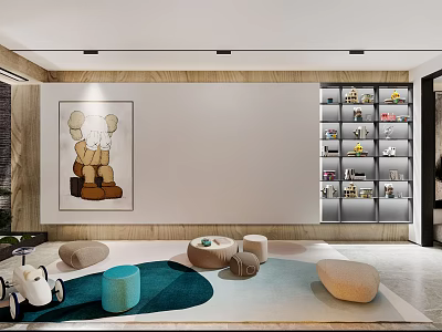 Modern Entertainment Room Villa Children's Activity Room 3d model