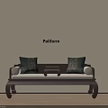 Pellform Daybed With Dark Wood Frame And Decorative Cushions On Light Floor