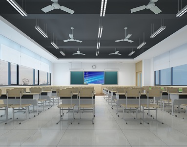 Modern Classroom Ordinary Classroom 3d model