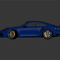 Blue Sports Car Featuring Streamlined Design And Shiny Alloy Wheels On Reflective Surface