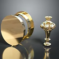 Gold Household Decor Items With Round Frame And Spherical Design Details