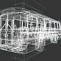 Blue And White City Lines Bus Classic Design Urban Transport Exterior View