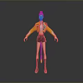 Stylish 3D Character With Purple Hair Yellow Jacket Black Shorts Long Socks Colorful Shoes