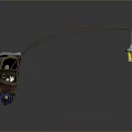 Practical Multifunctional Brown Backpack With Fishing Rod Yellow Lantern And Blue Wheels