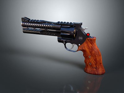 modern pistol revolver semi-automatic pistol 3d model