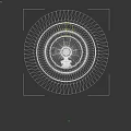 Golden Meditation Statue Commercial Equipment With Transparent Cover Colorful Lines And Spiral Base