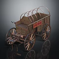 Vintage Wooden Wagon With Louisville Sign Wooden Wheels And Metal Frame Design