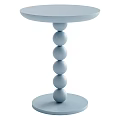 Minimalist Pink Round Side Table with Spherical Stacked Supports and Circular Base 3d model