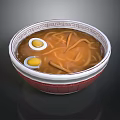 Traditional Ramen Bowl With Decorative Pattern Soft Boiled Eggs Noodles And Broth