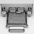 Modern Double Bed 3d model